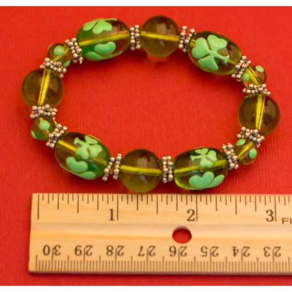 Vintage Flexible Glass Beaded Irish Bracelet - F3 - Picture 3 of 3